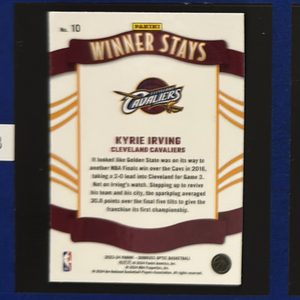 2023-24 Panini Donruss Optic Winner Stays Kyrie Irving #10 — back view