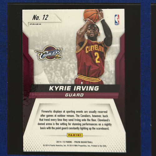 2014-15 Panini Prizm Fireworks Kyrie Irving #12 — back view