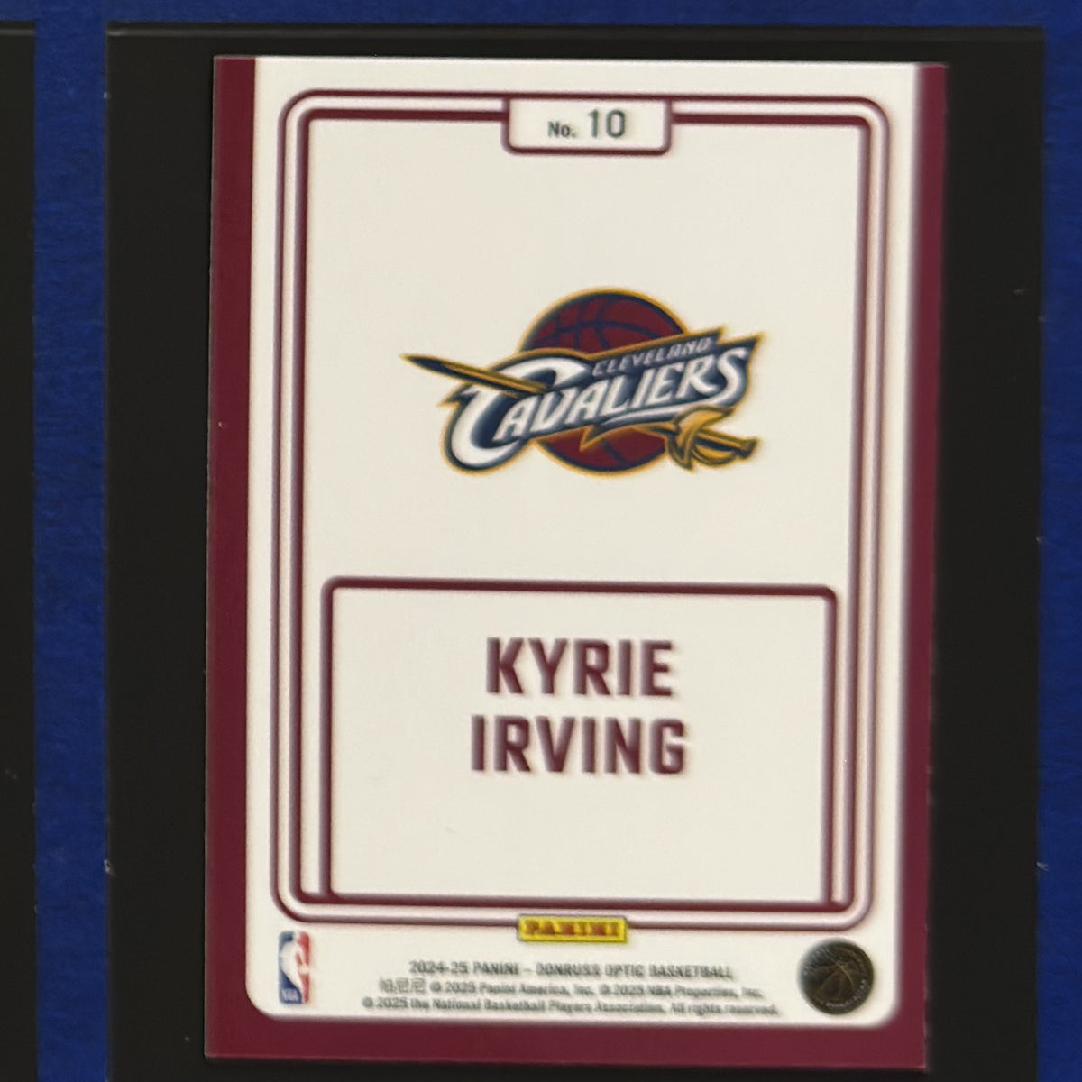 2024-25 Panini Donruss Optic Winner Stays Kyrie Irving #10 — back view