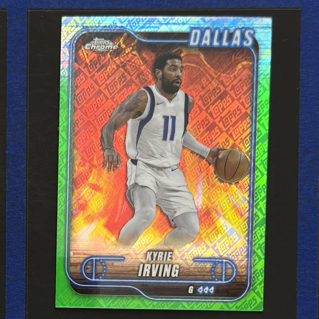 2024-25 Topps Chrome Green Topps Refractor Kyrie Irving #117 — front view