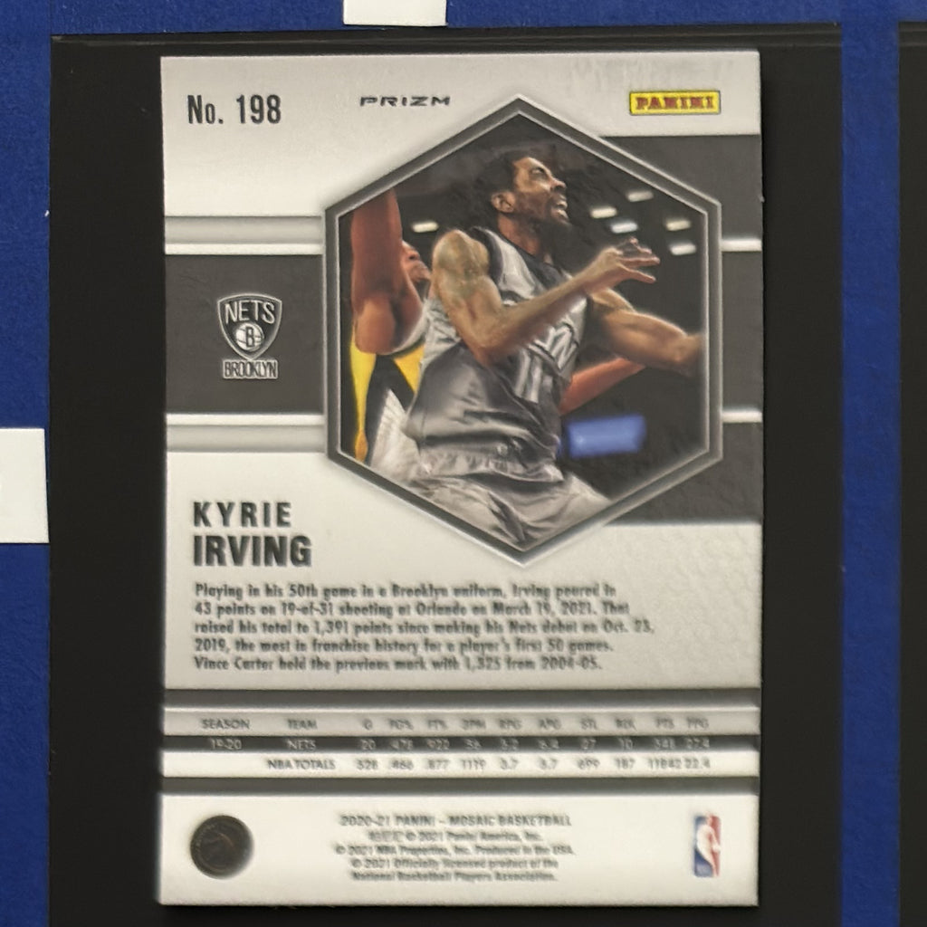 2020-21 Panini Mosaic Mosaic Kyrie Irving #198 — back view