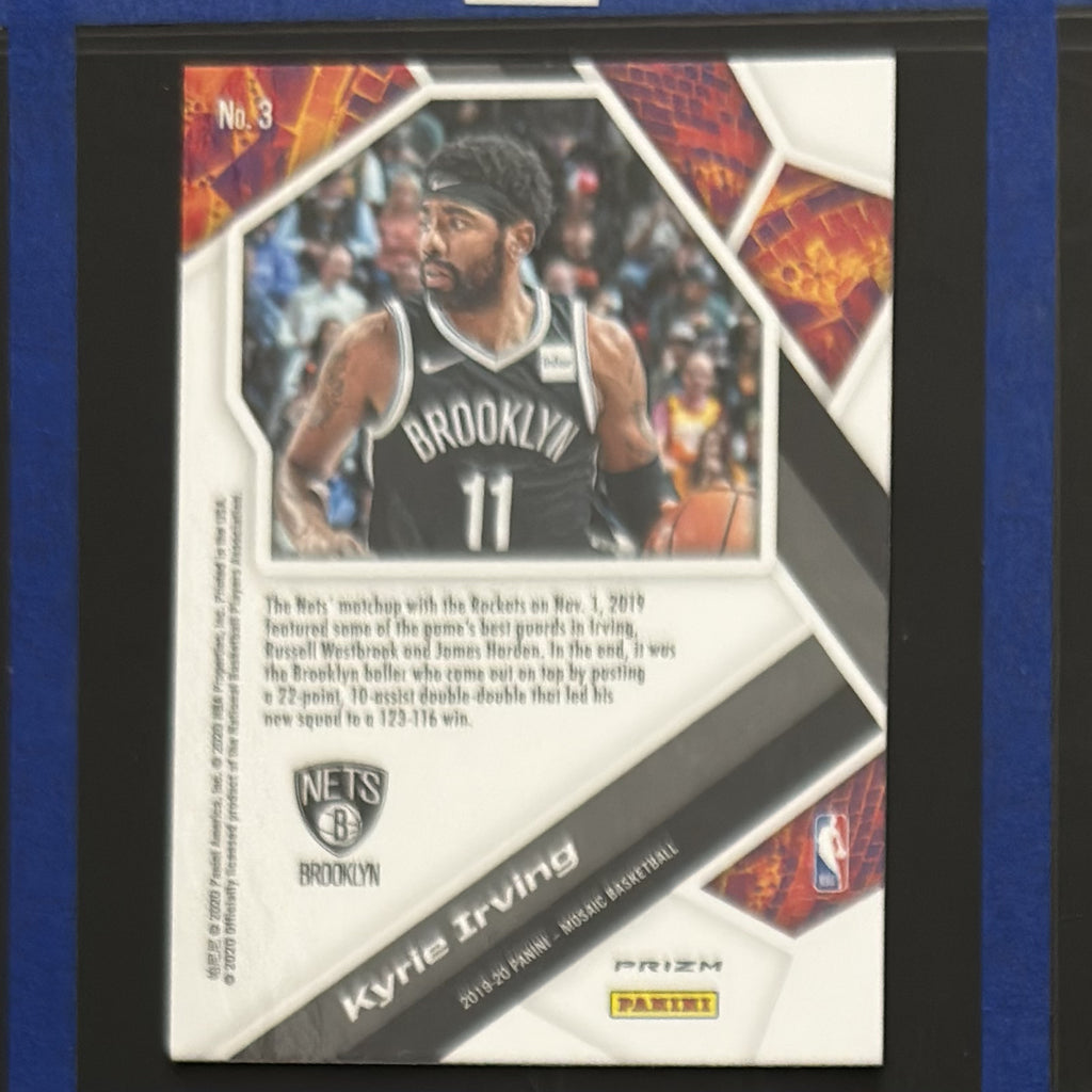 2019-20 Panini Mosaic Will to Win Mosaic Kyrie Irving #3 — back view