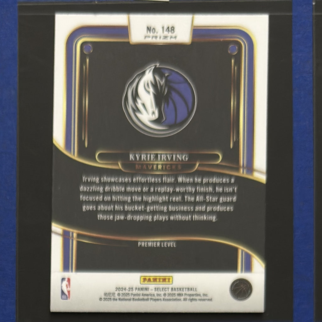 2024-25 Panini Select Premier Level Blue Kyrie Irving #148 — back view