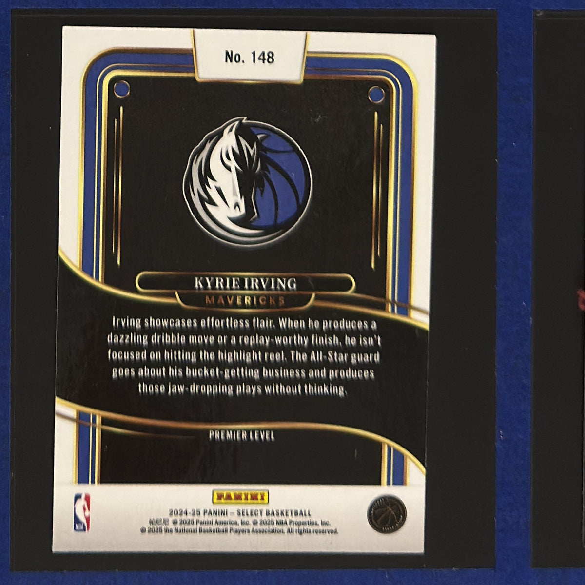 2024-25 Panini Select Premier Level Kyrie Irving #148 — back view