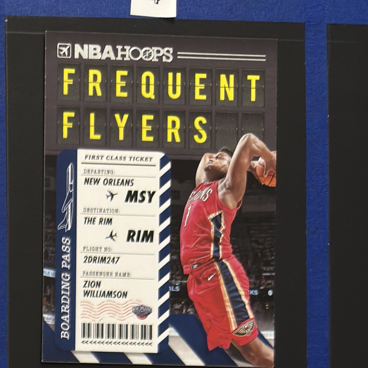 2020-21 Panini NBA Hoops Frequent Flyers Zion Williamson #4 — front view
