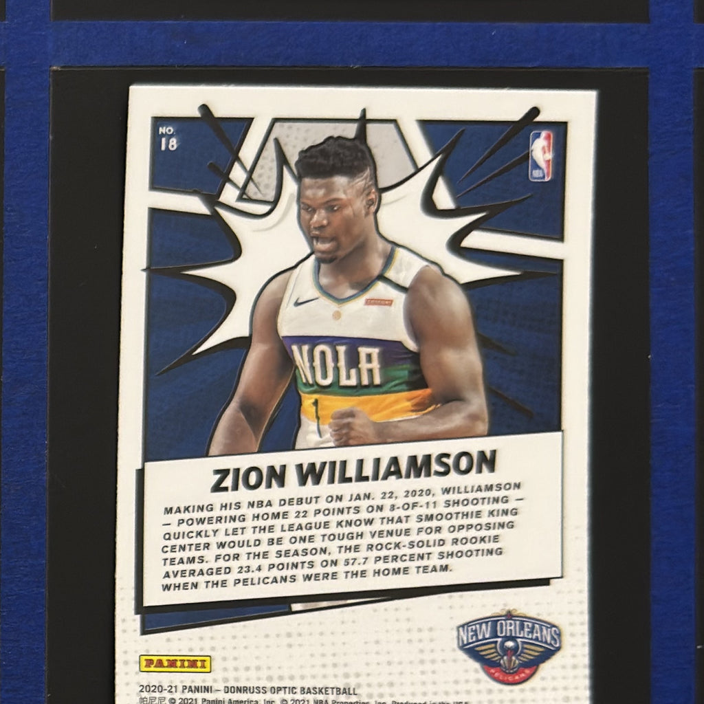 2020-21 Panini Donruss Optic My House! Zion Williamson #18 — back view