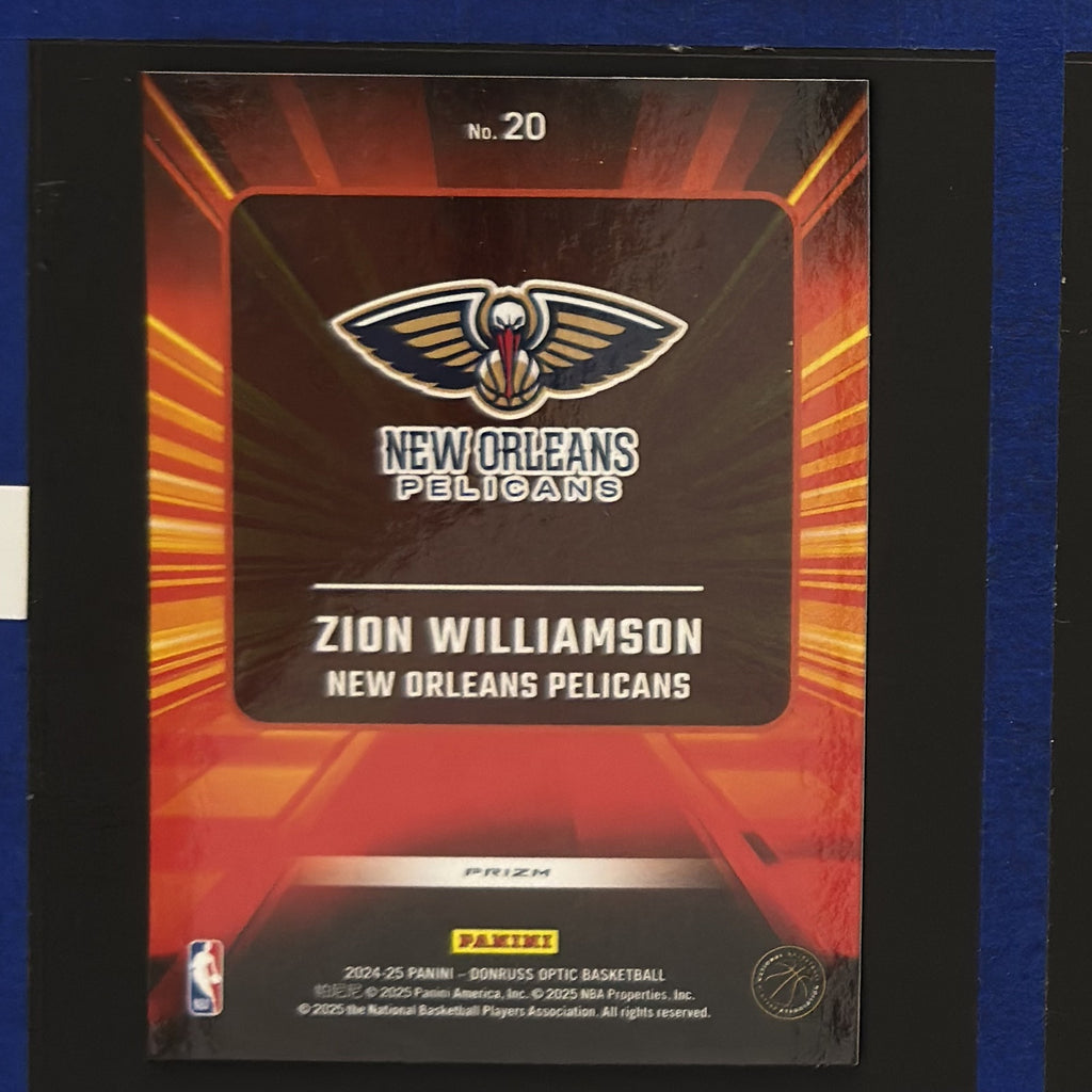 2024-25 Panini Donruss Optic Express Lane Zion Williamson #20 — back view