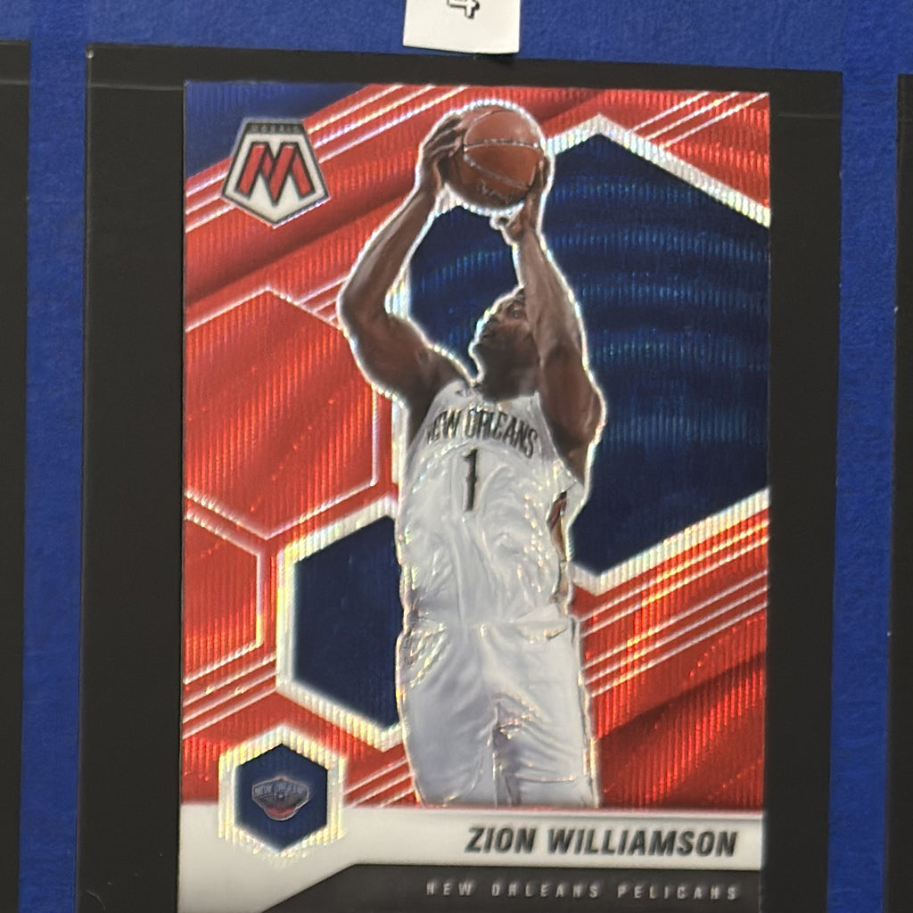 2020-21 Panini Mosaic Red Wave Mosaic Prizm Zion Williamson #49 — front view