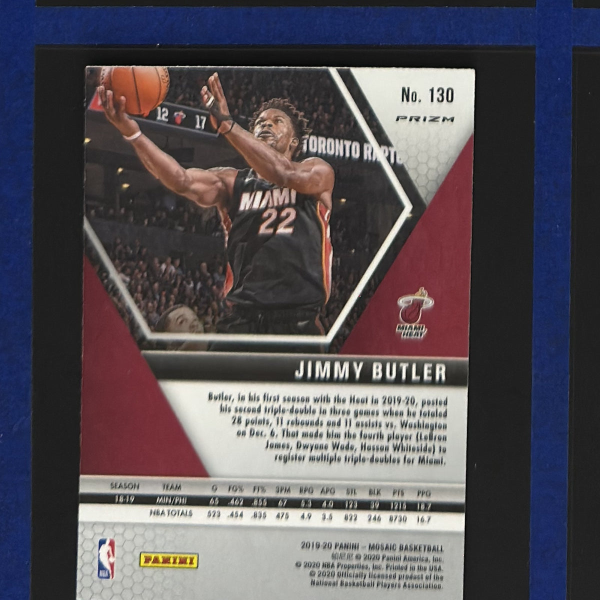2019-20 Panini Prizm Jimmy Butler #130 — back view
