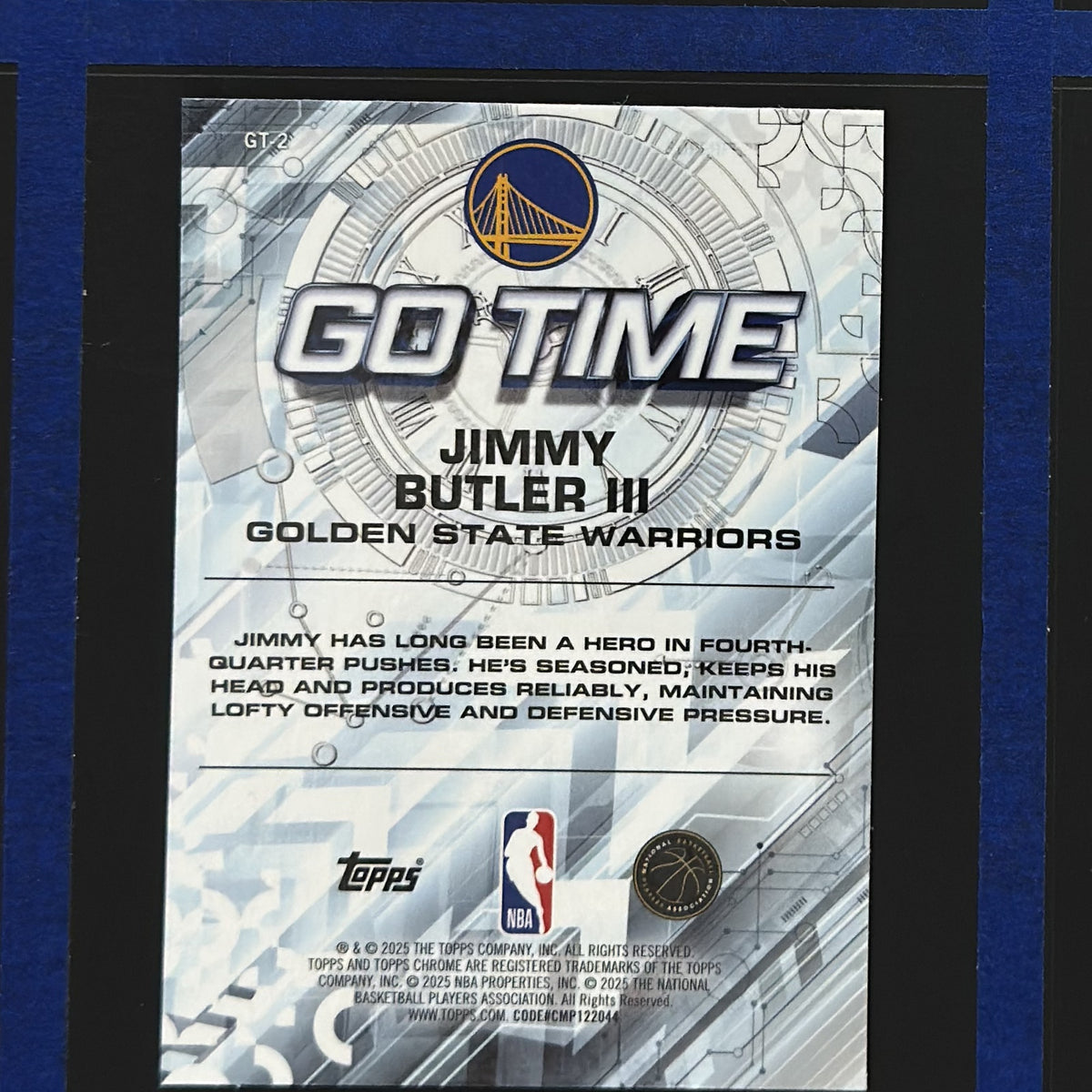 2025-26 Topps Chrome Go Time Jimmy Butler #GT-2 — back view