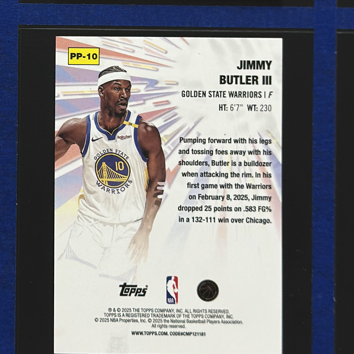 2025-26 Topps Chrome Power Players Jimmy Butler #PP-10 — back view