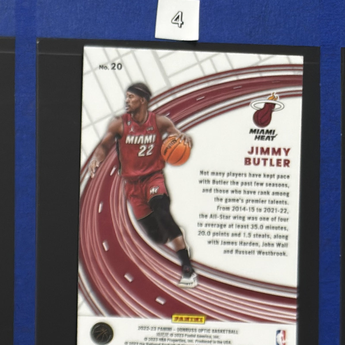 2022-23 Panini Donruss Optic Express Lane Jimmy Butler #20 — back view
