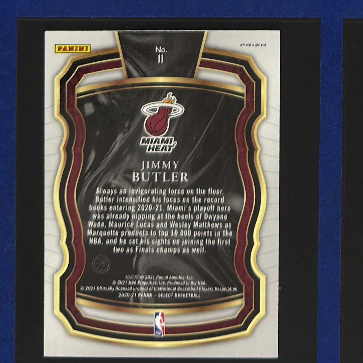 2020-21 Panini Select Select Company Silver Prizm Jimmy Butler #11 — back view