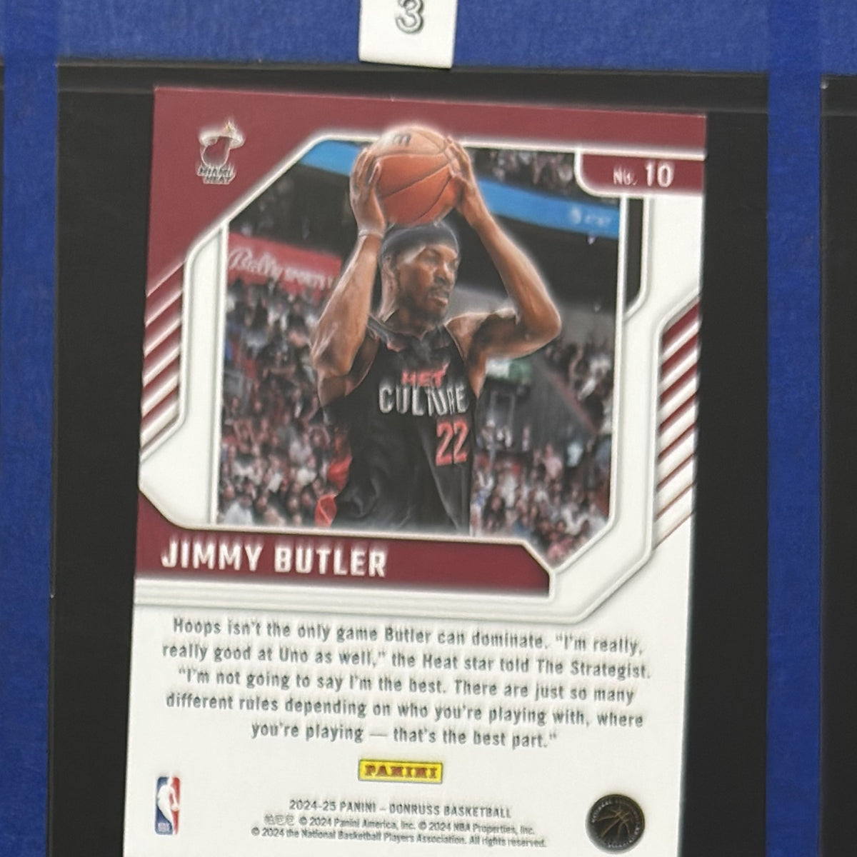 2024-25 Panini Donruss Franchise Features Jimmy Butler III #10 — back view