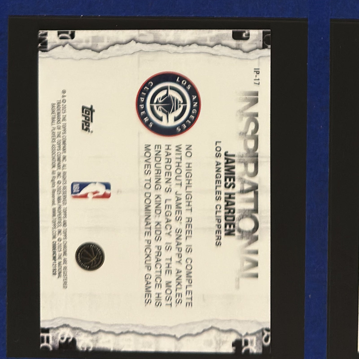 2023-24 Topps Chrome Inspirational James Harden #IP-17 — back view