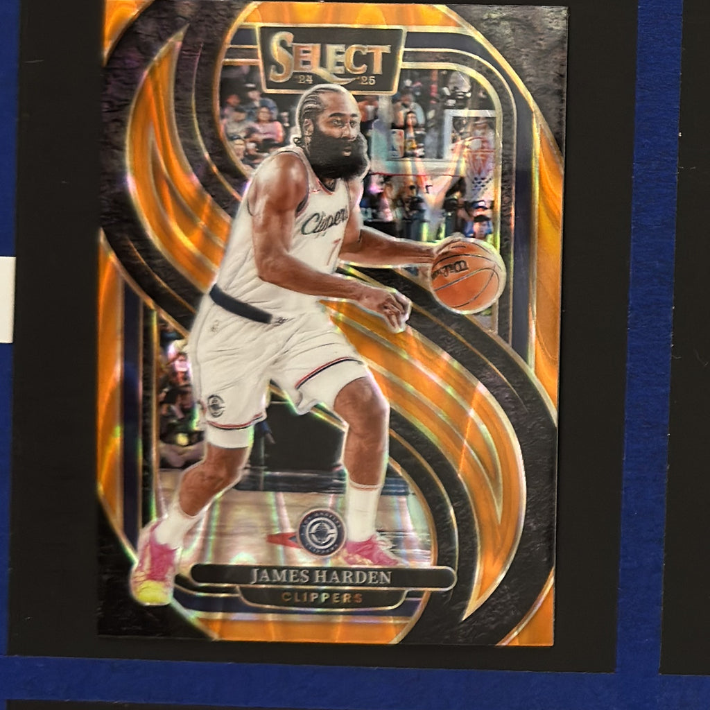 2024-25 Panini Select Premier Level Orange Flash Prizm James Harden #103 — front view