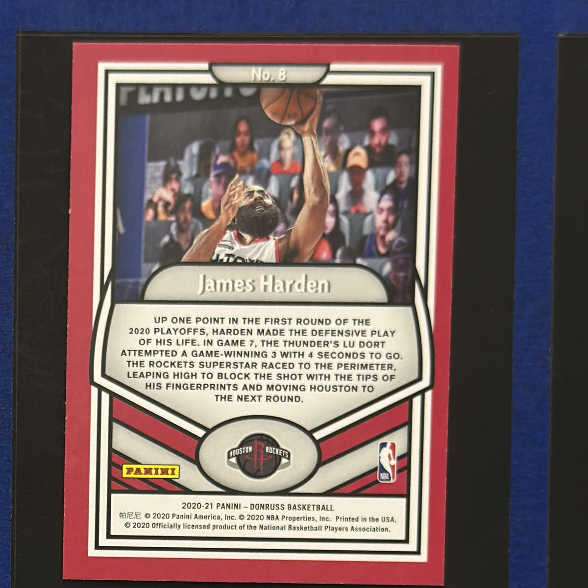 2020-21 Panini Donruss Complete Players James Harden #2 — back view