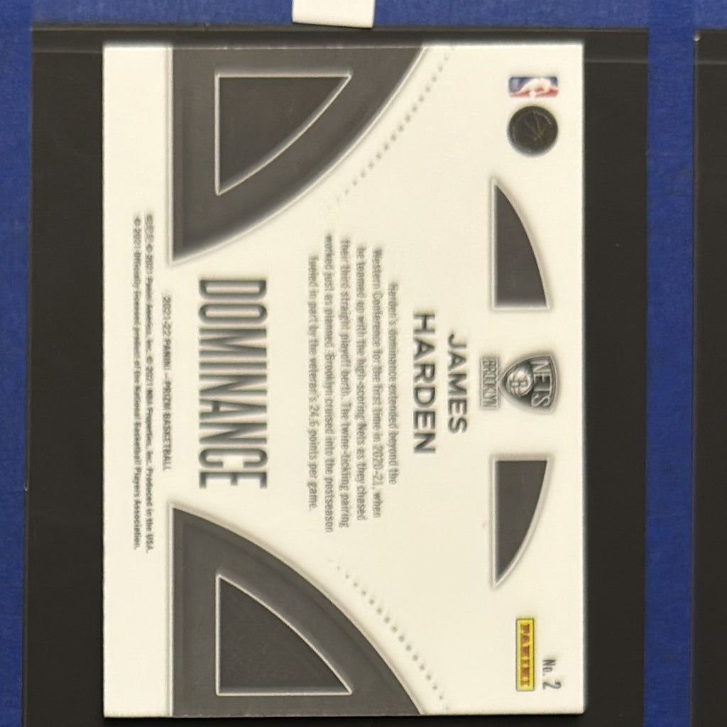 2020-21 Panini Prizm Dominance James Harden #2 — back view