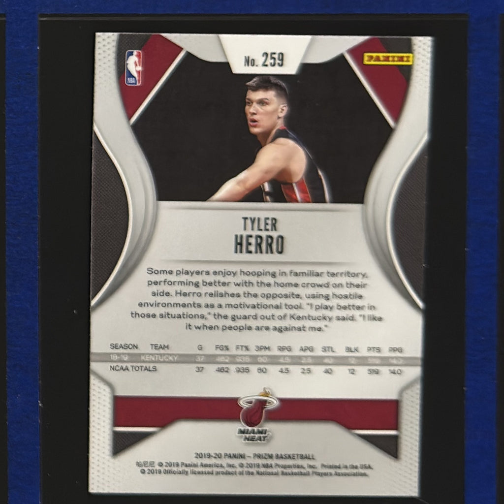 2019-20 Panini Prizm Tyler Herro RC #259 — back view