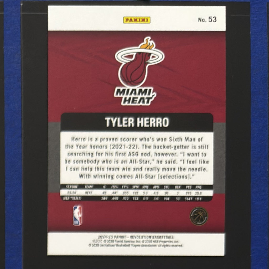 2024-25 Panini Revolution Tyler Herro #53 — back view