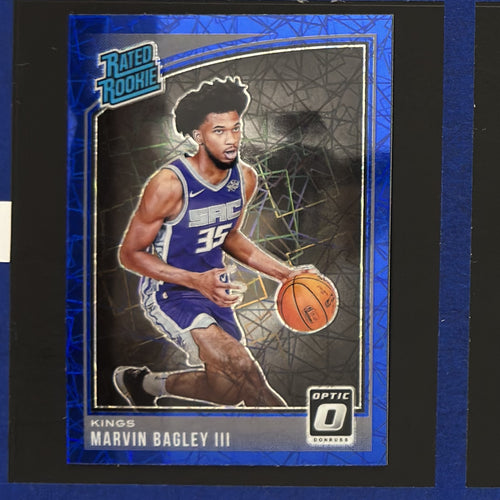 2018-19 Panini Donruss Optic Rated Rookie Blue Velocity Prizm Marvin Bagley III RC #168 — front view
