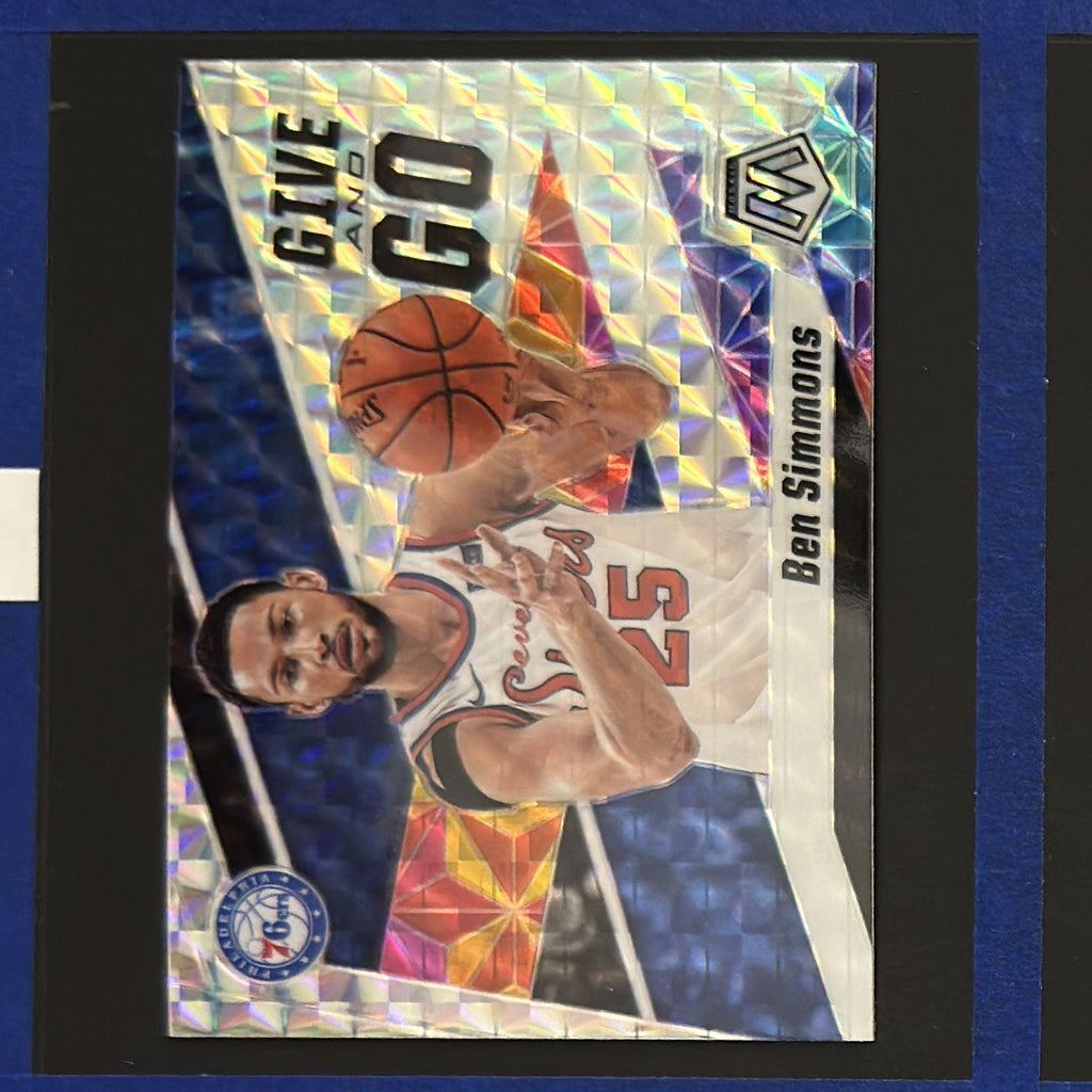 2019-20 Panini Mosaic Give and Go Mosaic Prizm Ben Simmons #2 — front view