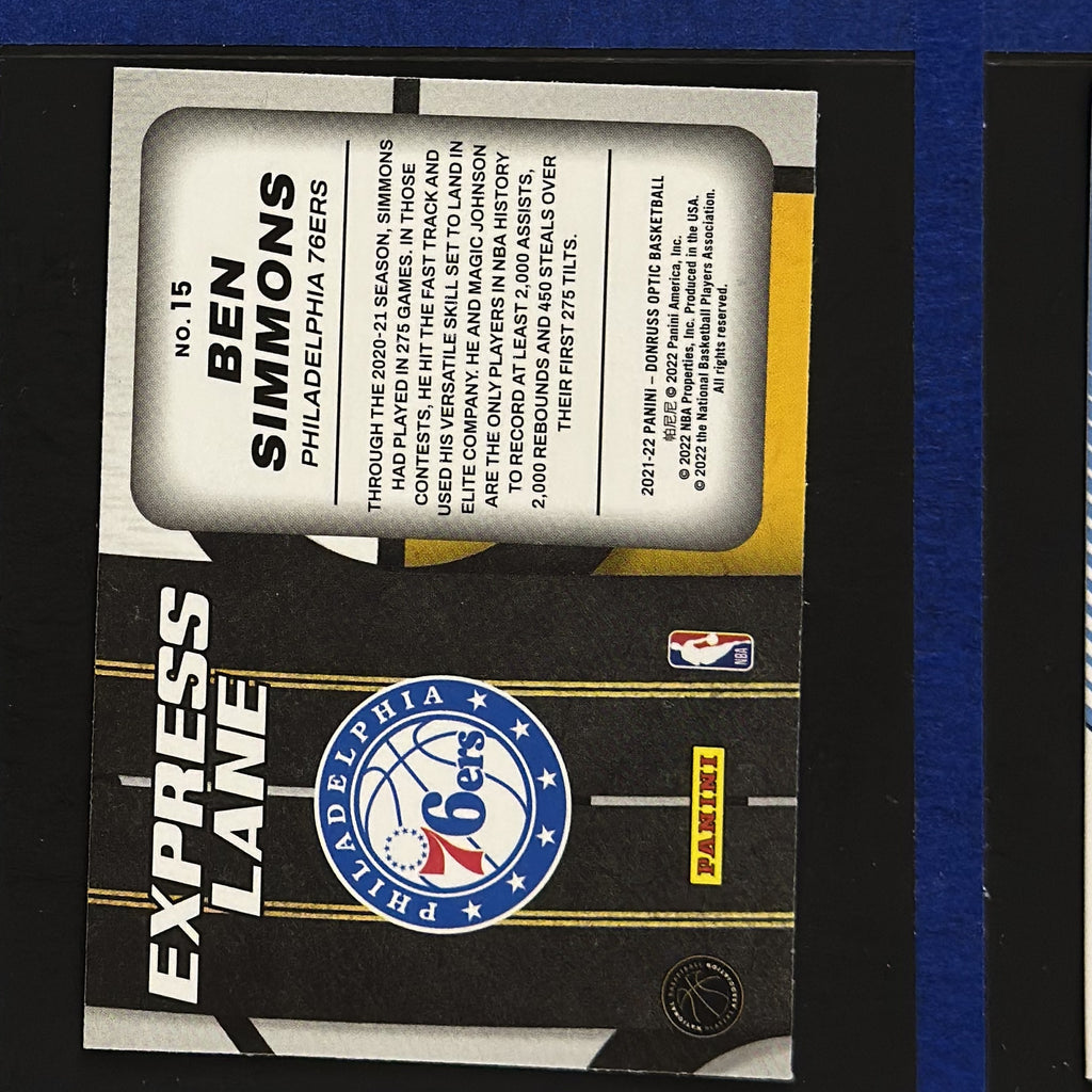2021-22 Panini Donruss Optic Express Lane Ben Simmons #15 — back view