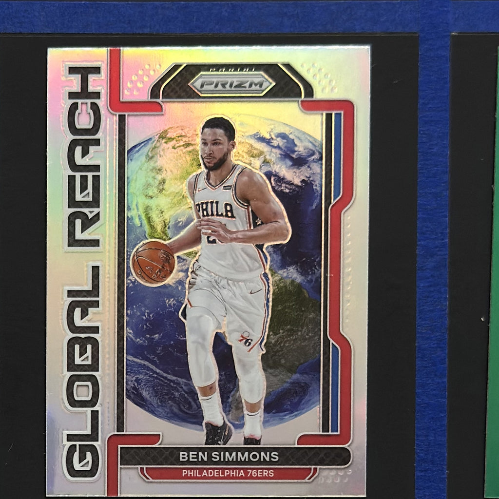 2021-22 Panini Prizm Global Reach Silver Prizm Ben Simmons #5 — front view