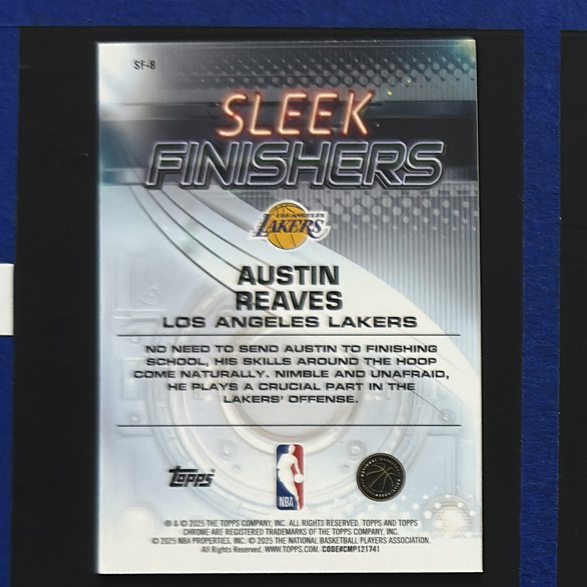 2025-26 Topps Chrome Sleek Finishers Austin Reaves #SF-8 — back view