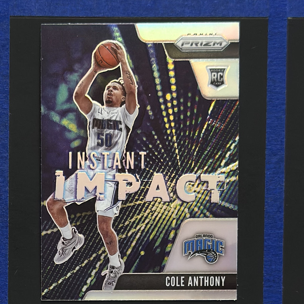2020-21 Panini Prizm Instant Impact Silver Prizm Cole Anthony RC #12 — front view