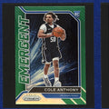 2020-21 Panini Prizm Emergent Green Prizm Cole Anthony RC #21 — front view