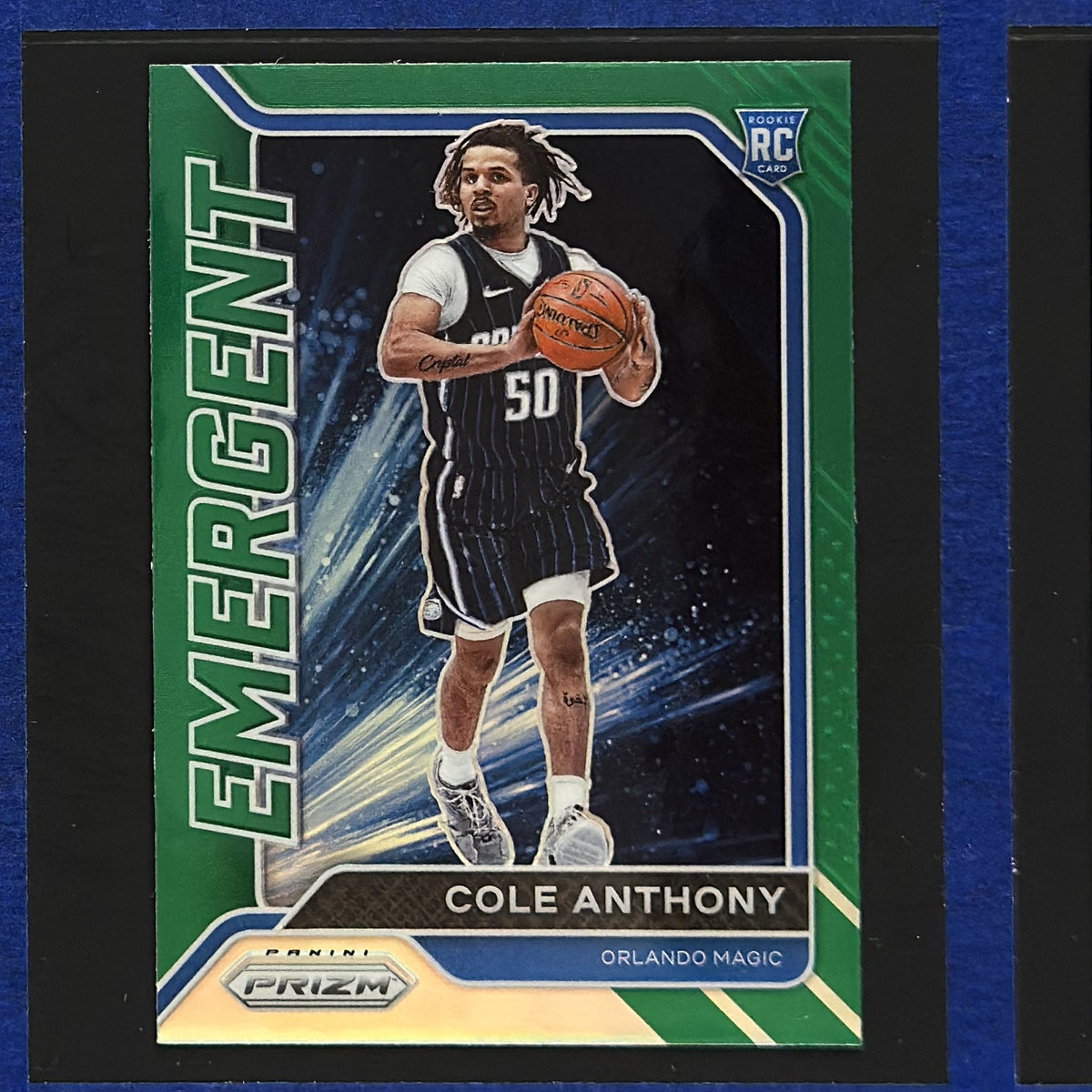 2020-21 Panini Prizm Emergent Green Prizm Cole Anthony RC #21 — front view