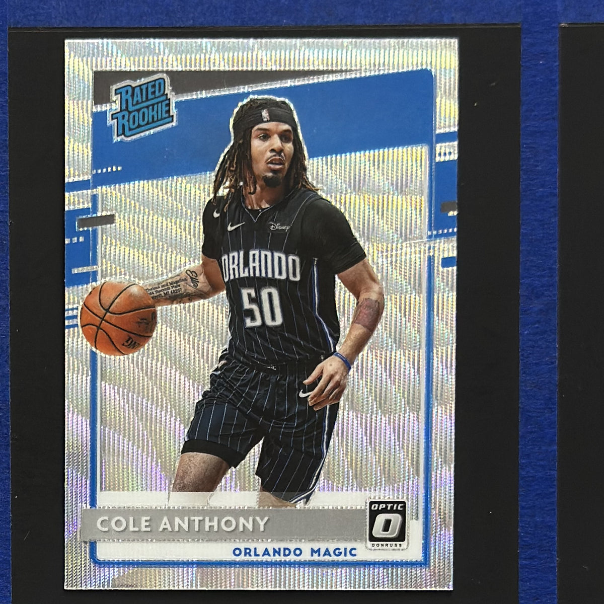 2020-21 Panini Donruss Optic Rated Rookie Target Box Set Silver Pulsar Prizm Cole Anthony RC #165 — front view