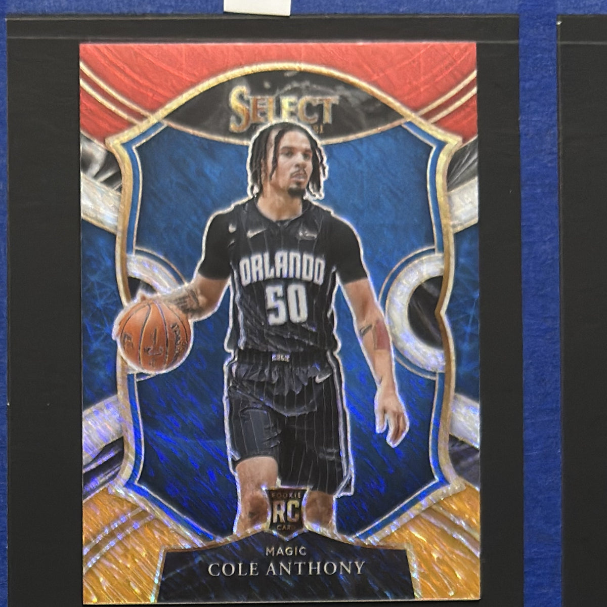 2020-21 Panini Select Concourse Red White Orange Shimmer Prizm Cole Anthony RC #75 — front view