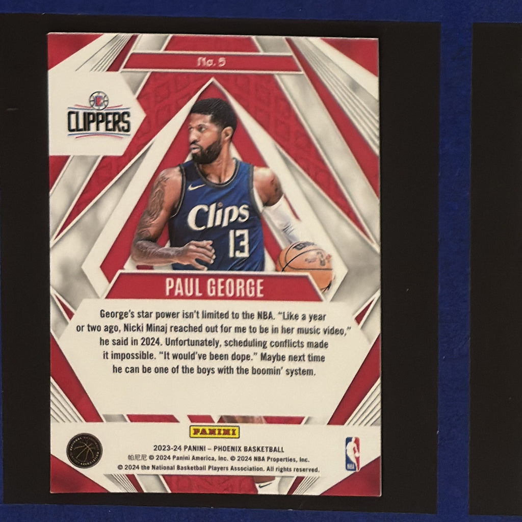 2023-24 Panini Phoenix Paragon Paul George #5 — back view