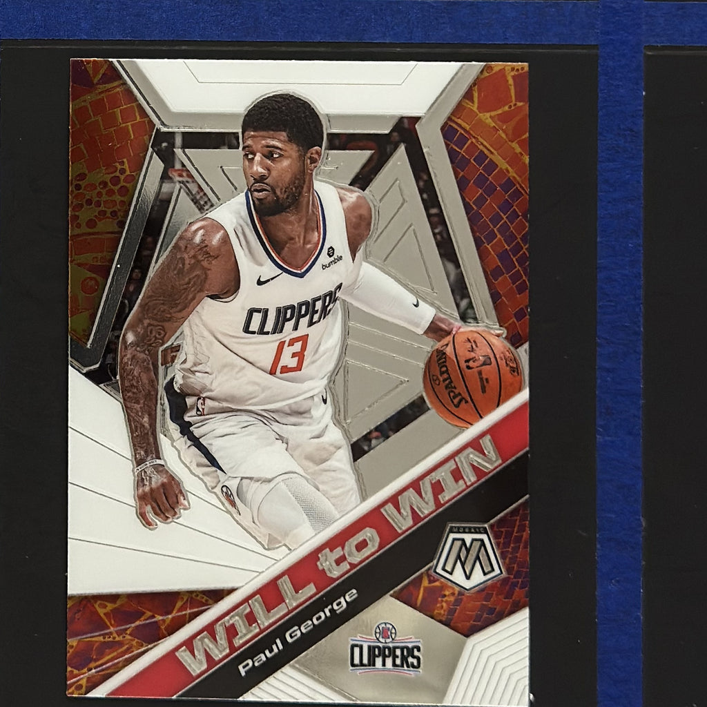 2019-20 Panini Mosaic Will to Win Paul George #18 — front view