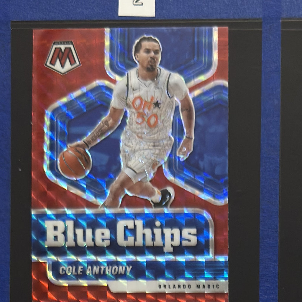 2020-21 Panini Mosaic Blue Chips Mosaic Prizm Cole Anthony RC #11 — front view