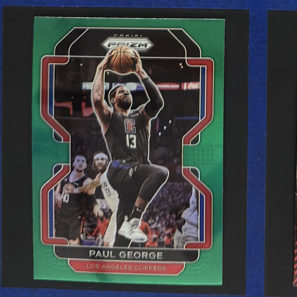 2021-22 Panini Prizm Green Prizm Paul George #220 — front view