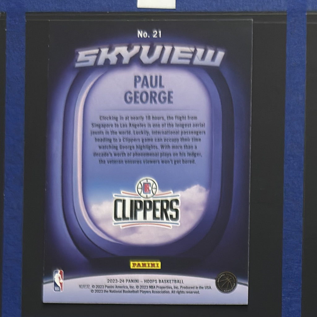 2023-24 Panini NBA Hoops Skyview Paul George #21 — back view