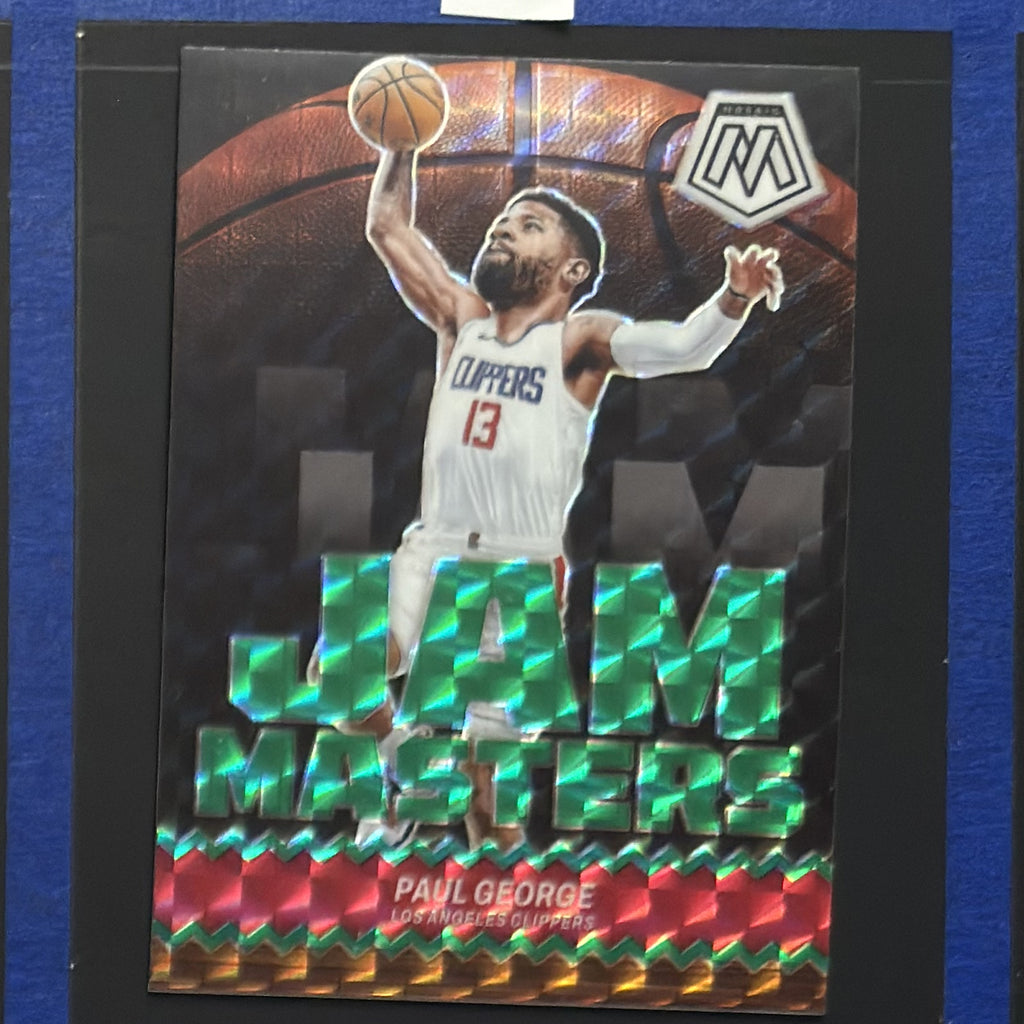 2023-24 Panini Mosaic Green Jam Masters Paul George #4 — front view