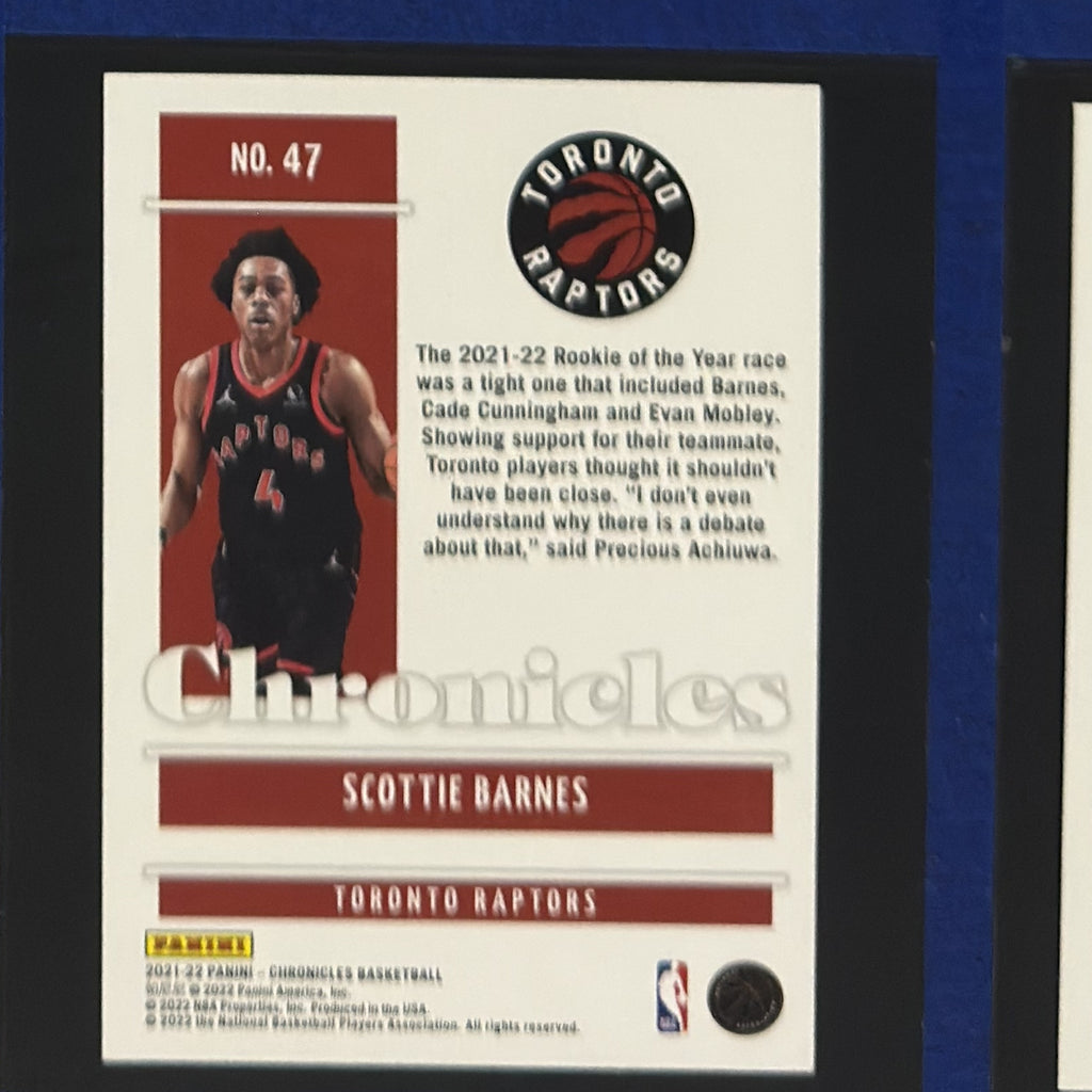 2021-22 Panini Chronicles Scottie Barnes RC #47 back