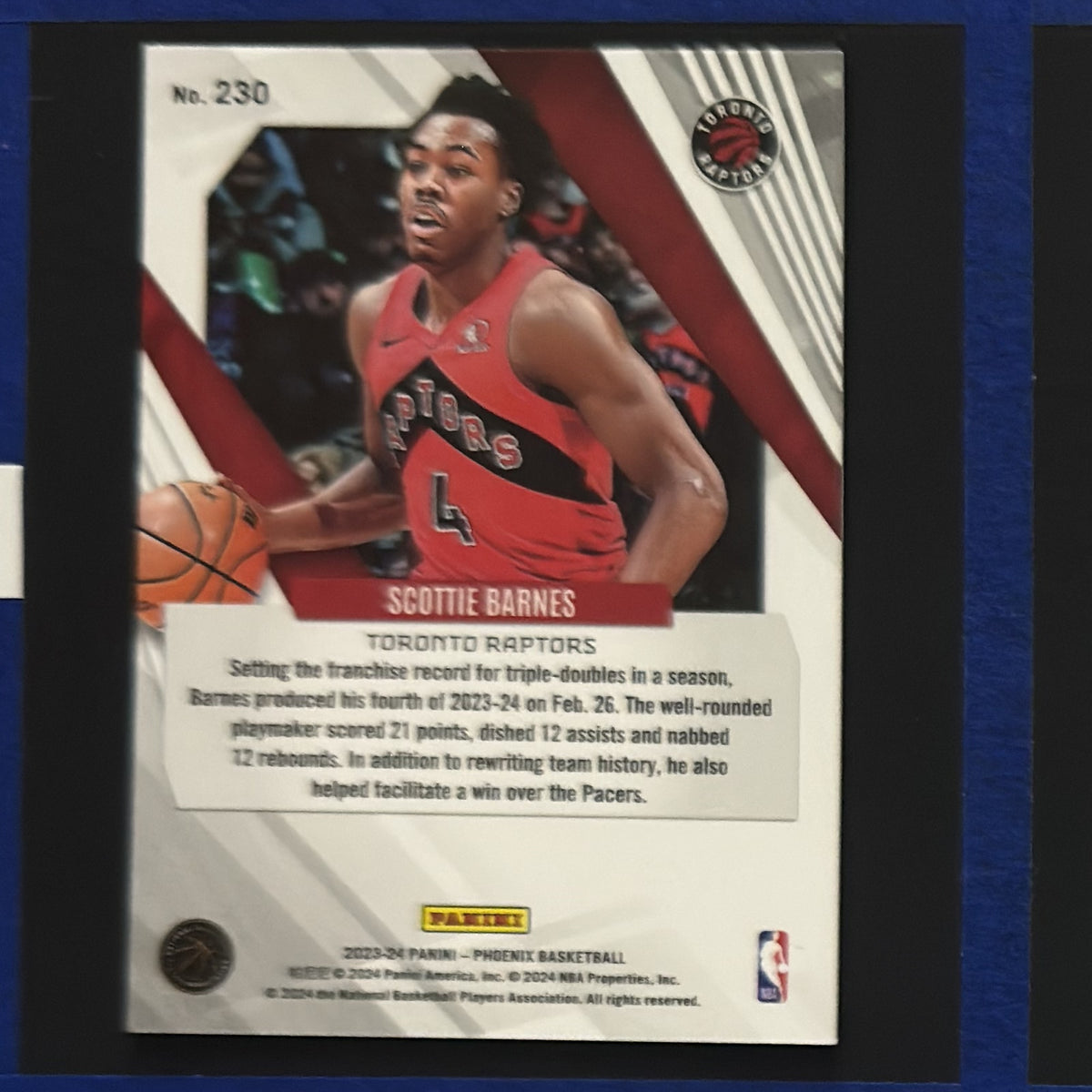2023-24 Panini Phoenix Scottie Barnes #230 back