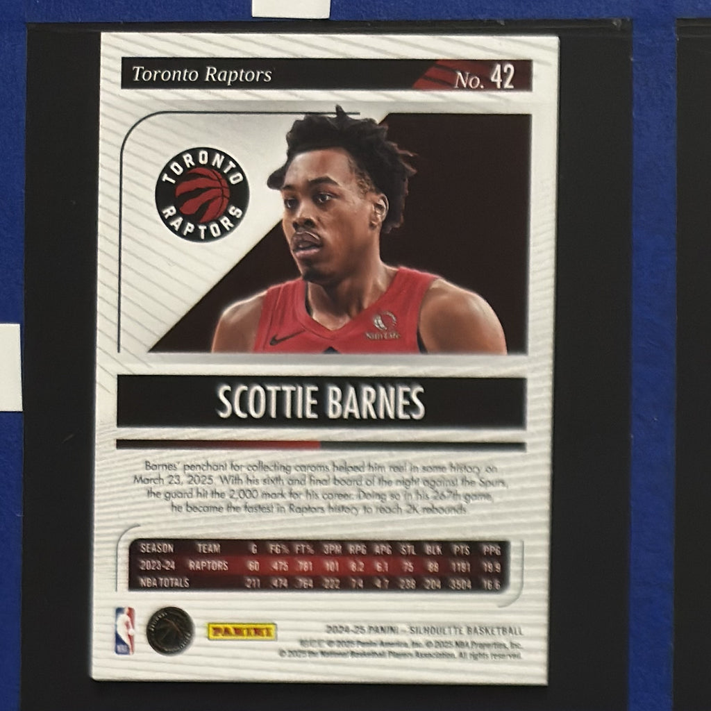 2024-25 Panini Silhouette Scottie Barnes #42 back