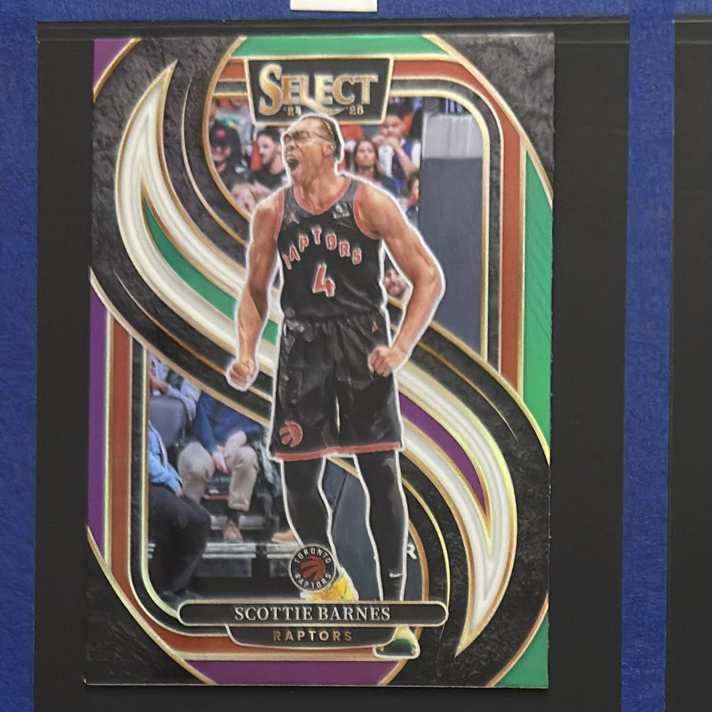 2024-25 Panini Select Premier Level Green White Purple Prizm Scottie Barnes #125 — front view