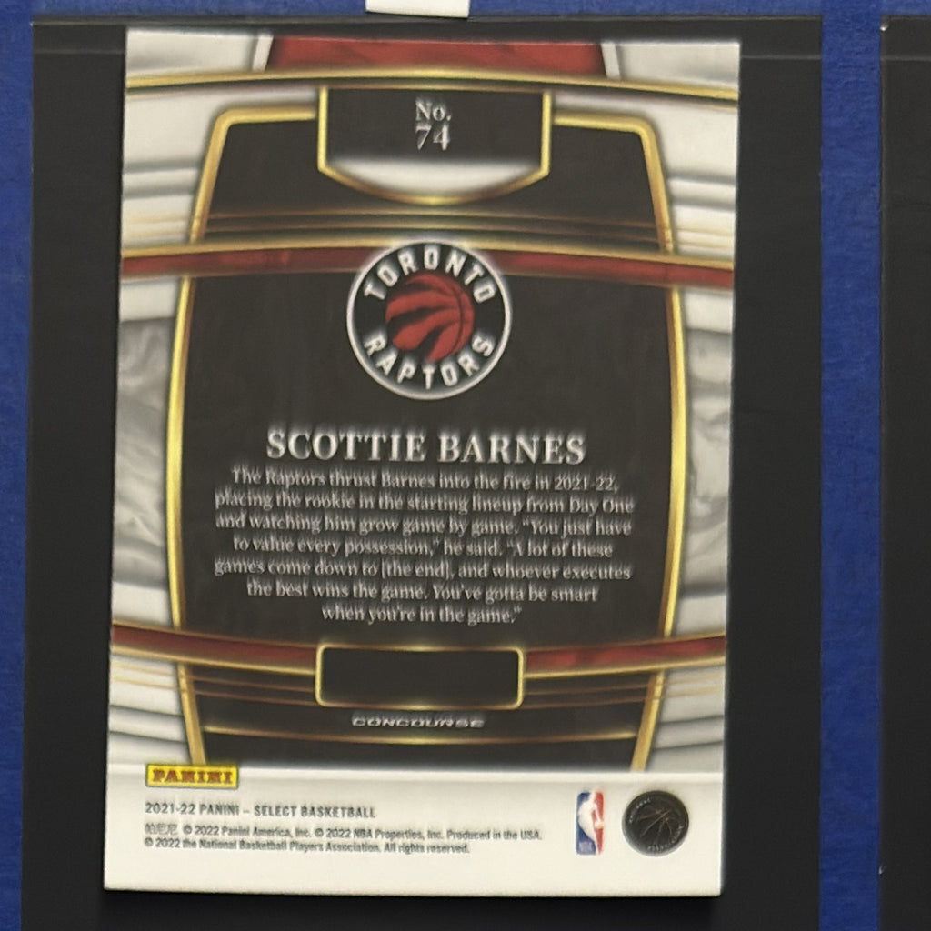 2021-22 Panini Select Concourse Scottie Barnes RC #74 back