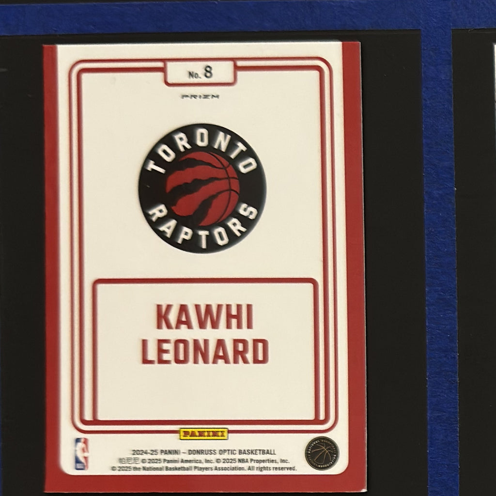 2024-25 Panini Donruss Optic Winner Stays Purple Prizm Kawhi Leonard #8 — back view