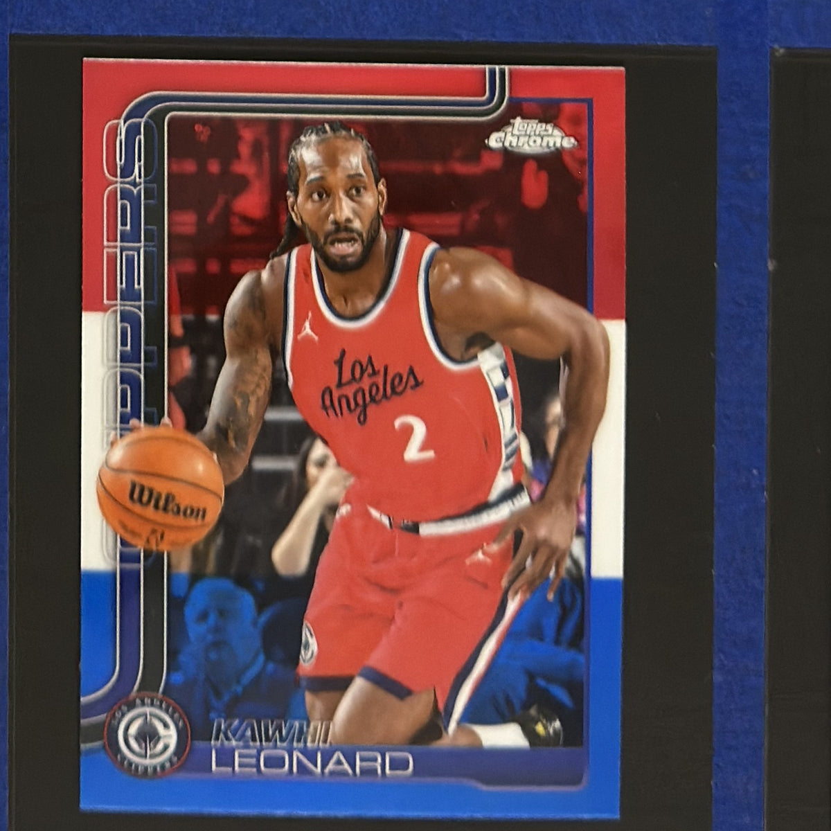 2025-26 Topps Chrome Red White Blue Kawhi Leonard #44 — front view