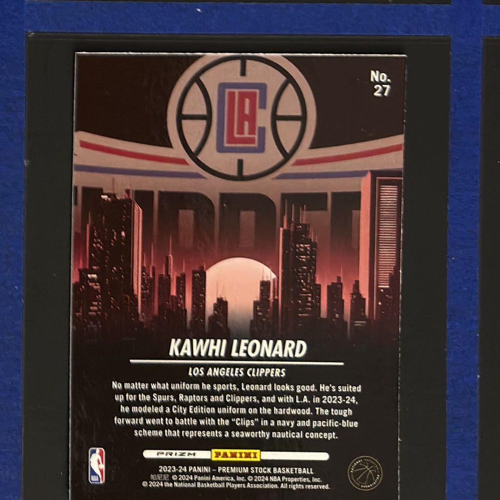 2020-21 Panini NBA Hoops City Edition Kawhi Leonard #27 back