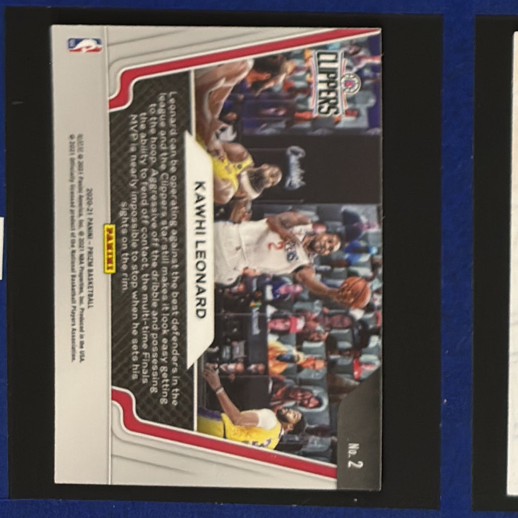 2020-21 Panini Prizm Widescreen Kawhi Leonard #2 — back view