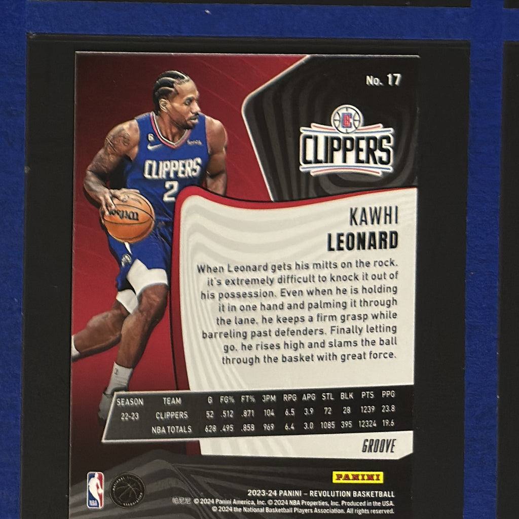 2023-24 Panini Revolution Groove Kawhi Leonard #17 — back view